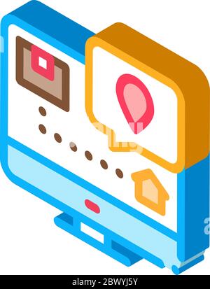 Parcel Destination Postal Transportation Company isometric icon vector illustration Stock Vector