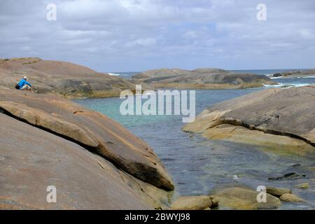 Western Australia William Bay National Park - Rocky coastal landscape at Elephant Rocks Stock Photo