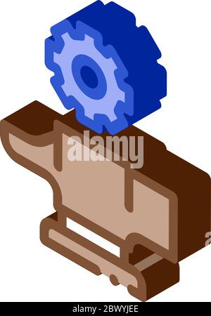 Spare Parts for Production Metallurgical isometric icon vector illustration Stock Vector