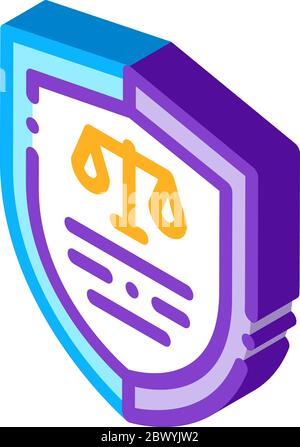 Court Icon Law And Judgement isometric icon vector illustration Stock Vector
