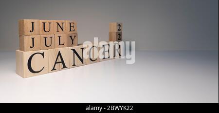 Cancer word on wooden cubes on white background. Stock Photo