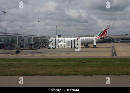 A Sri Lankan Airlines Airbus A330-200 aircraft at Bandaranaike International Airport. Sri Lanka Stock Photo