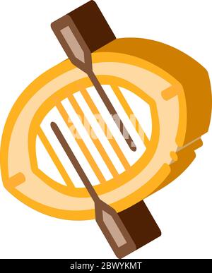 Inflatable Boat Canoeing isometric icon vector illustration Stock Vector