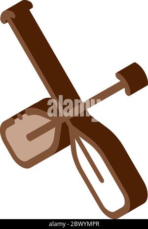 Boat Oars Canoeing isometric icon vector illustration Stock Vector