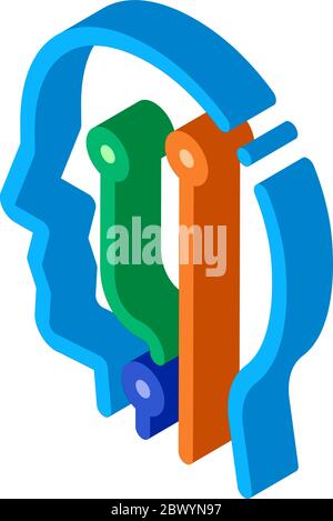 Head Check Biohacking isometric icon vector illustration Stock Vector