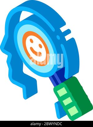 Optimistic Way of Thinking Biohacking isometric icon vector illustration Stock Vector