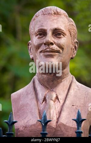 Jose Marti bust on Cuban Memorial Boulevard, Little Havana, Miami, Florida, USA Stock Photo