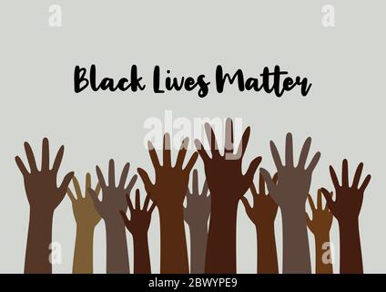 Concept of Black Lives Matter socio-political movement that is fighting for a better integration of minorities and racism discrimination in USA US Stock Photo