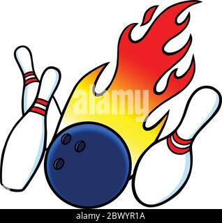 Bowling- An Illustration of Bowling. Stock Vector