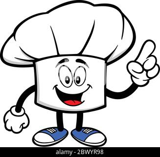 Chef Hat Talking-  A Cartoon Illustration of a Chef Hat Talking. Stock Vector