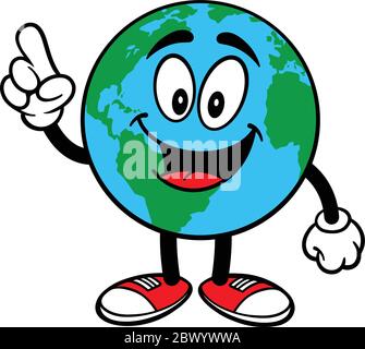 Earth Mascot Talking - A cartoon illustration of an Earth Mascot Talking. Stock Vector