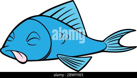 Dead Fish- An Illustration of a Dead Fish. Stock Vector