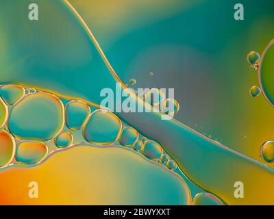 Multi-colored design of oil on water bubble abstract background Stock Photo