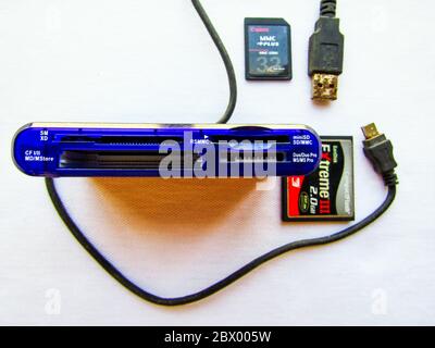 A usb memory card reader Stock Photo