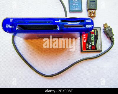 A usb memory card reader Stock Photo
