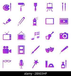 Art gradient icons on white background, stock vector Stock Vector