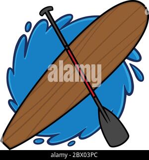 Paddle Board- An Illustration of a Paddle Board. Stock Vector