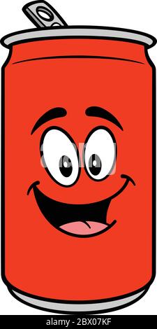Soda Can Mascot- A Cartoon Illustration of a Soda Can Mascot. Stock Vector