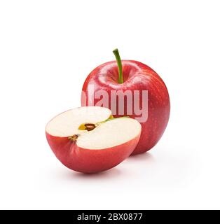 Red apples isolated on white background - clipping path included Stock Photo