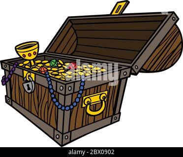 Treasure Chest- An Illustration of a Treasure Chest. Stock Vector