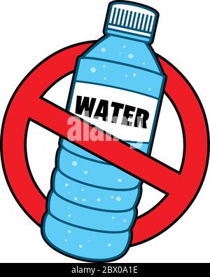 Water Bottle Ban - An illustration of a Water Bottle Ban. Stock Vector