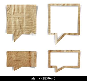 Paper speech bubble isolated on white background, Objects with clipping paths for design work Stock Photo