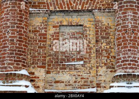 Wall of an old red brick building Stock Photo