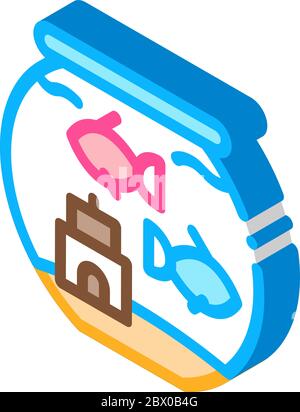 Aquarium isometric icon vector illustration Stock Vector