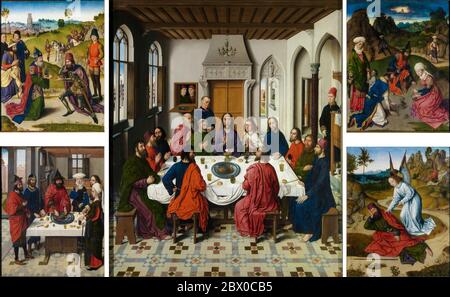 Dieric Bouts, Altarpiece of the Holy Sacrament (Triptych of the Last Supper), painting, 1458 Stock Photo