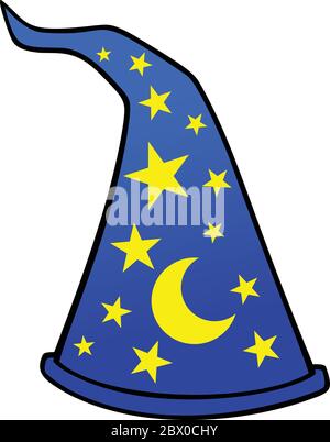 Wizard Hat- An Illustration of a Wizard Hat. Stock Vector