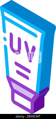 UV Protective Ointment isometric icon vector illustration Stock Vector