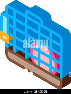 Cage for Hamster isometric icon vector illustration Stock Vector