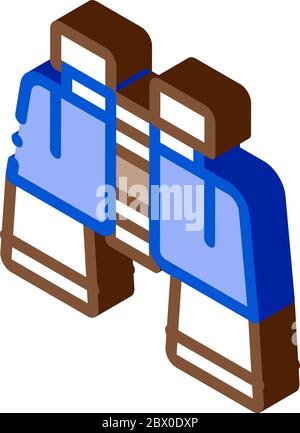 Binoculars isometric icon vector illustration Stock Vector