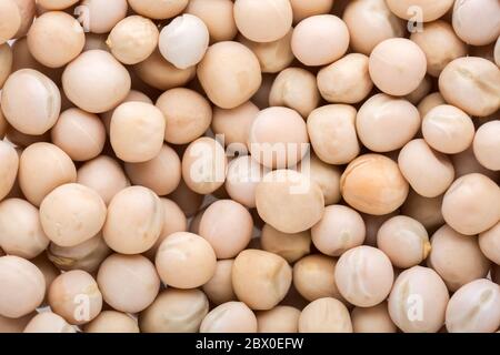 Top view of dried peas. Food background. Close-up. Selective focus. Stock Photo