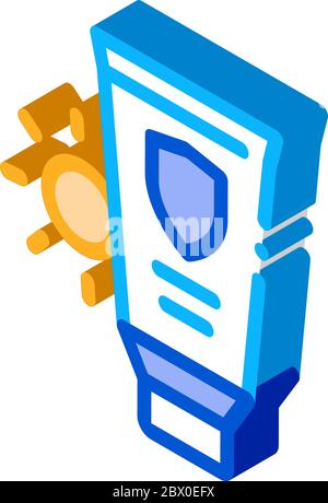 Sunscreen isometric icon vector illustration Stock Vector