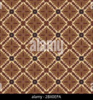 Modern motifs design for Java batik with seamless dark brown color ...