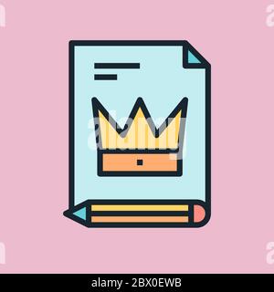Premium content. Digital marketing concept illustration, flat design linear style banner. Usage for e-mail newsletters, headers, blog posts, print Stock Vector