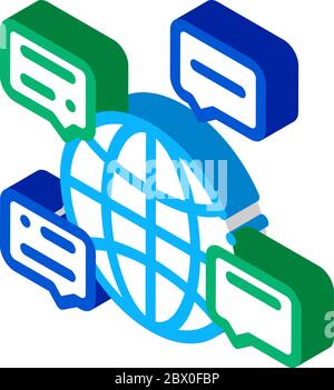 Online Chat isometric icon vector illustration Stock Vector