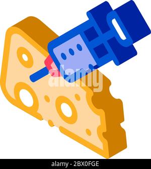 Injection into Cheese isometric icon vector illustration Stock Vector