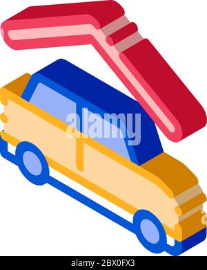 Covered Parking isometric icon vector illustration Stock Vector