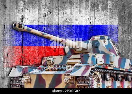 Tanks On The Russia Flag Background. Russia Tank Forces Concept. 3d  Illustration Stock Photo, Picture and Royalty Free Image. Image 103355406.