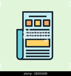 News letter. Digital marketing concept illustration, flat design linear style banner. Usage for e-mail newsletters, headers, blog posts, print Stock Vector