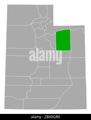 Map of Duchesne in Utah Stock Photo