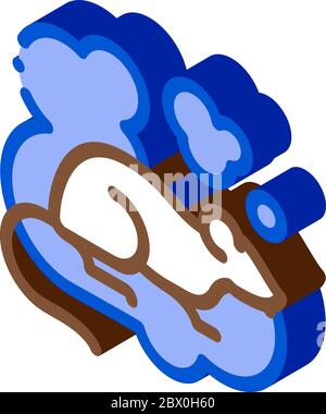 Rat in Smoke isometric icon vector illustration Stock Vector