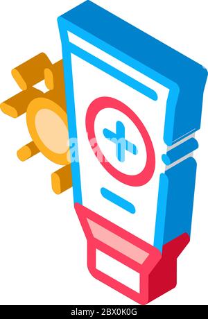 Solar Healthcare Gel isometric icon vector illustration Stock Vector
