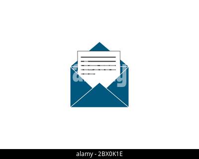 Communication, envelope, message icon. Vector illustration, flat design. Stock Vector