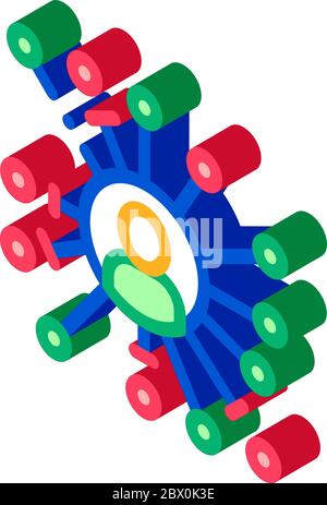 Network isometric icon vector illustration Stock Vector