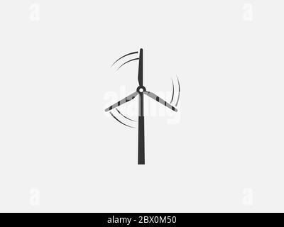 Wind energy, wind turbine icon. Vector illustration, flat design. Stock Vector