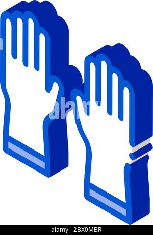 Protective Gloves isometric icon vector illustration Stock Vector