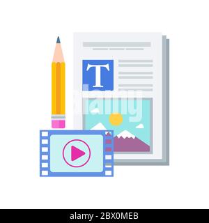 Blogging icon. Content marketing. Advertising campaign planning. Stock Vector